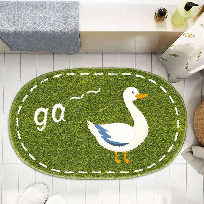 Cartoon imitation cashmere bathroom mat, quick drying and absorbent mat at the entrance, anti slip and thickened bedroom carpet