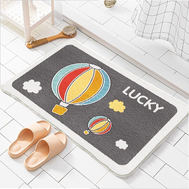 Cartoon imitation cashmere bathroom mat, quick drying and absorbent mat at the entrance, anti slip and thickened bedroom carpet