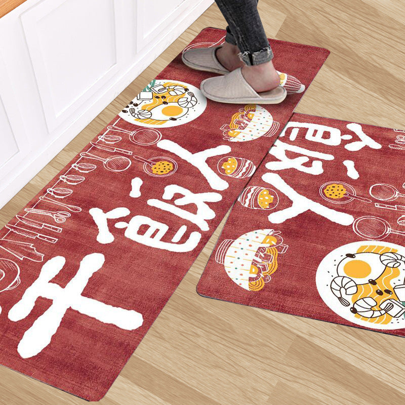 Thickened and dirt resistant kitchen floor mat, bathroom door mat, entrance mat, foyer, bathroom door mat, home minimalist carpet foot mat