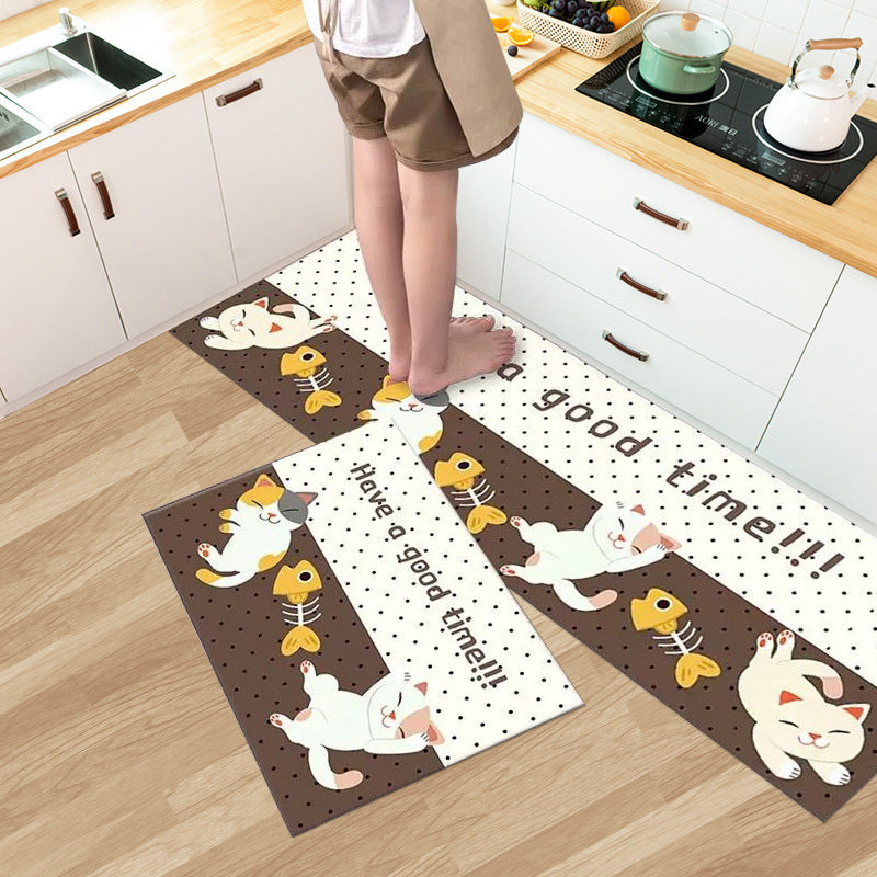 Thickened and dirt resistant kitchen floor mat, bathroom door mat, entrance mat, foyer, bathroom door mat, home minimalist carpet foot mat