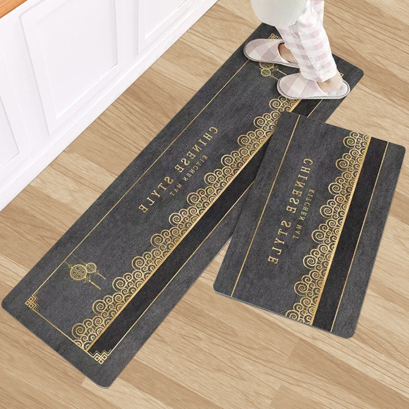 Thickened and dirt resistant kitchen floor mat, bathroom door mat, entrance mat, foyer, bathroom door mat, home minimalist carpet foot mat