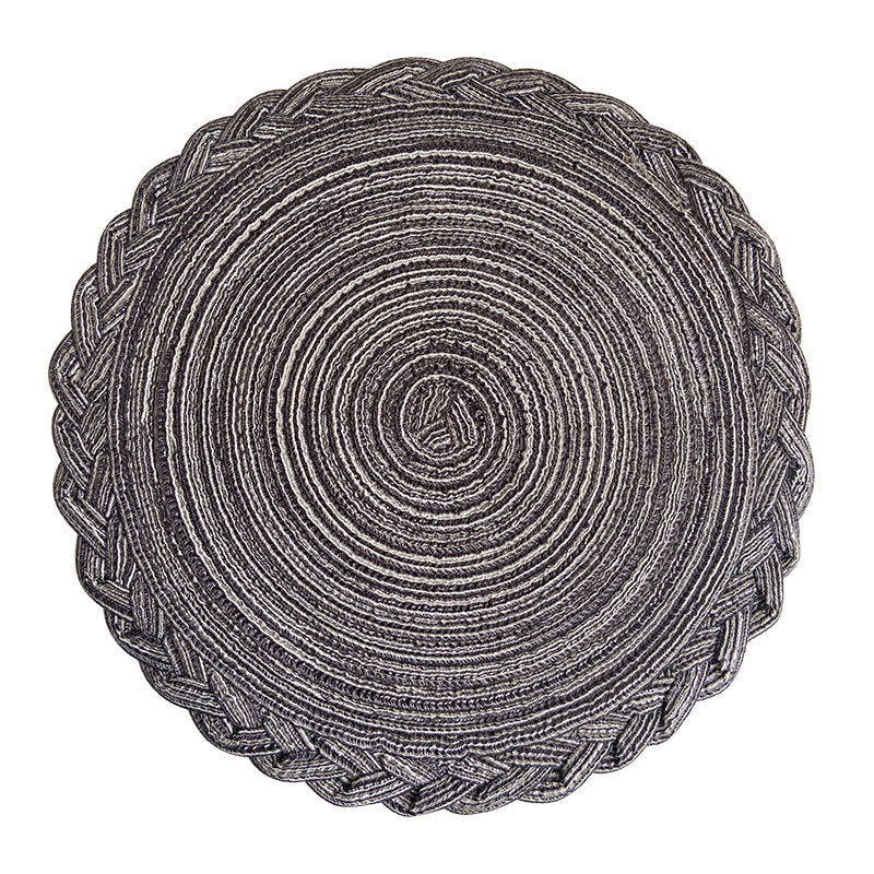Imitation cotton yarn dining mat ins Fried Dough Twists braid woven heat insulation mat semi manual round cup mat ramie mat